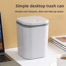 Mini Desktop Trash Can With Rotating Lid, Small Plastic Waste Basket, Odor-Proof Desktop Trash Can, Suitable For Paper Scraps, Fruit Peels, Keeps Desktop Tidy, Suitable For Home, Office, Bedroom, Coffee Table, Living Room, Study, Bathroom - A - View 2