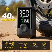 Carsun Portable Tire Air Compressor Pump, Car Air Pump, 150 PSI, 45 Seconds Inflation, With Storage Case, Auto Shut-Off, Dual Digital Display - Readable Under Strong Light, Multi-Function Bicycle Pump, IF Design Award Winner - Wireless Dual-screen Digital Display - Color Display - View 4