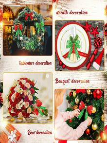Classic Christmas Glitter Metallic Ribbon, 1.5 Inch Wide Multi-Purpose Holiday Craft Satin Ribbon, Suitable For Christmas Holiday Decoration, Christmas Tree Decoration, Christmas Gift Wrapping And Christmas Bow Wreath Making, Handmade DIY Sewing Supplies - Multicolor - View 5