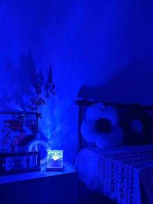 1pc 16-Color Water Ripple Projection Night Light, Glowing Cube Crystal Lamp With Touch/Remote Control, Suitable For Bedroom, Living Room And Party Occasions. Perfect Birthday Surprise Gift, Holiday Gift, Mother's Day Gift - Multicolor - View 6