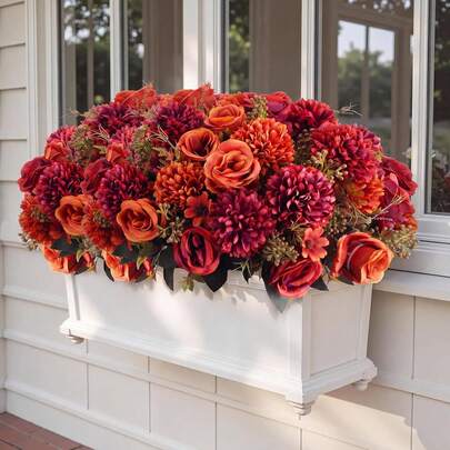 1/3pcs Orange Artificial Peony Rose Silk Tea Rose Bouquet Chrysanthemum Plastic Plant Bridal Bouquet Valentine's Day Fake Plant Wedding Decoration DIY Wreath Material, Bridal Handheld Flower Decoration Accessory, Wedding Car Decoration, Doorway Arch Decoration, Home, Restaurant, Bedroom, Vase Decoration, Birthday Party Decoration Material New Year Gift