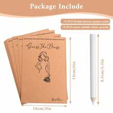 40/20pcs Bridal Dress Guessing Wedding Game Set,Wedding Party Games,DIY Bridal Shower Game Supplies, " The Wedding Dress" Wedding Party Game For Guest Participation,Wedding Decoration,Bridesmaid Proposal Gift,Fun Wedding Decor,Party Creative Supplies - Multicolor - View 3