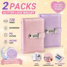 Lockable PU Leather Ledger Binder With Lockable Cash Envelope Organizer - 120 Page Portable Notebook, Suitable For Home Office, Planning, Storage, Financial Record Keeping, With Cash And Document Locking System - A - View 1