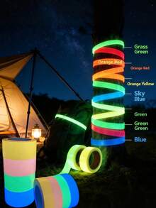 Green Fluorescent Glow-In-The-Dark Tape, Self-Luminous Tape, Fluorescent Adhesive Strip, Anti-Slip Marking Decorative Tape, Stair Step Stage Warning Positioning Sticker - Fluorescent Green - View 4
