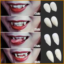 1 Pair Resin Fangs, Suitable For Cosplay Props, Vampire Teeth, Zombie Teeth, Tiger Teeth, Christmas Costume Accessories, Halloween - Multicolor - View 1