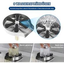 Einbau-Glasspüler für Küchenspüle und Bar, Ein-Knopf-Tassen- und Flaschenspüler – Ideal für schnelles Barista-Reinigen, Vorspülen von Babyflaschen und verdeckte Montage auf der Arbeitsplatte - A - Übersicht 3