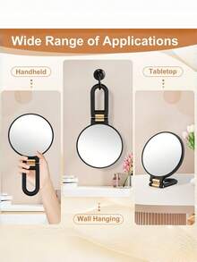 50X Magnifying Travel Hand Mirror With Handle, Double-Sided Hand Mirror, 10X/50X Magnification, Adjustable Handle/Stand, Foldable Travel Makeup Mirror, High Cost-Performance, Suitable As Christmas Gift, Cosmetics, Makeup Tools - Multicolor - View 6