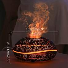 Humidificador de Aromaterapia con Llama Dinámica de Simulación 2 en 1, Difusor de Niebla Grande de 180ml con Alimentación USB, Purificador de Aire Humidificador para Hogar, Dormitorio, Oficina y Escritorio - 1PC - Ver 1
