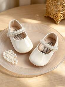 Infant Infant Girls Soft Sole Bowknot Princess Wedding Dress Mary Jane Flats Prewalker Newborn Light Infant Sneaker Shoes - White - View 7