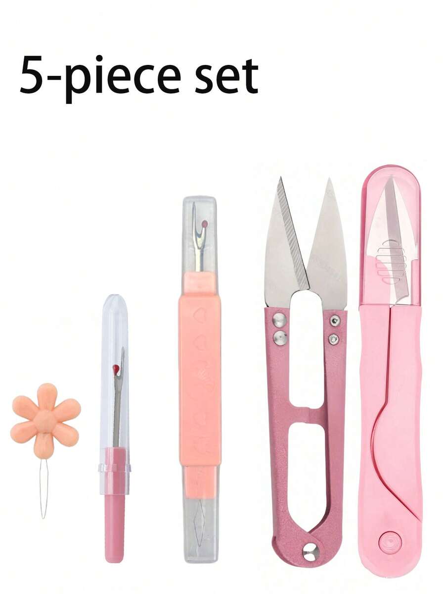 1/4/5pcs Sewing Tool Set, Threader, Seam Ripper, Embroidery Scissors, Portable Small Scissors, Suitable For DIY Embroidery, Needlework, Clothing Repair, Handmade Crafts, Holiday Gift Making - Multiple Styles - View 1