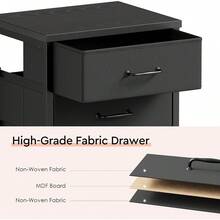 3 Drawer Mobile File Cabinet On Wheels Fits A4 Size For Home Office |   Rustic Brown2, Fabric Vertical Filing Cabinet Fits Letter Size - Black - View 6