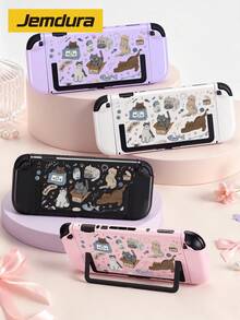 Jemdura, Compatible With Switch 2nd Generation Protective Case (2025), 1pc Cat Line Drawing Switch Game Console Accessory Protective Shell, Compatible With Switch 2 Model, Expandable Kickstand Hard Shell, Best Gift Compatible With Switch Players. - View 2