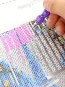 Stainless Steel Diamond Painting Ruler, 1/2/3 Rows, Suitable For Square/Round Diamonds, Ruler And Diamond Painting, Diamond Painting Ruler, Premium Diamond Alignment Tool, Suitable For DIY Diamond Painting Tools - A - View 3