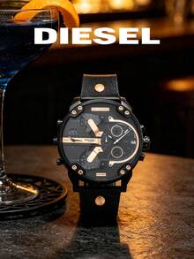 Diesel Men's Black Oversized Chronograph Watch, Bold Multi-Function Dial, Statement Wristwatch For Streetwear & OOTD DZ7350 - Black - View 6