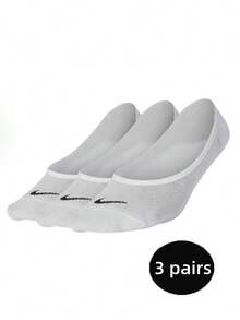 Nike Women's Casual Comfortable Breathable Everyday Minimalist No-Show Socks, 3-Pack - White - View 1