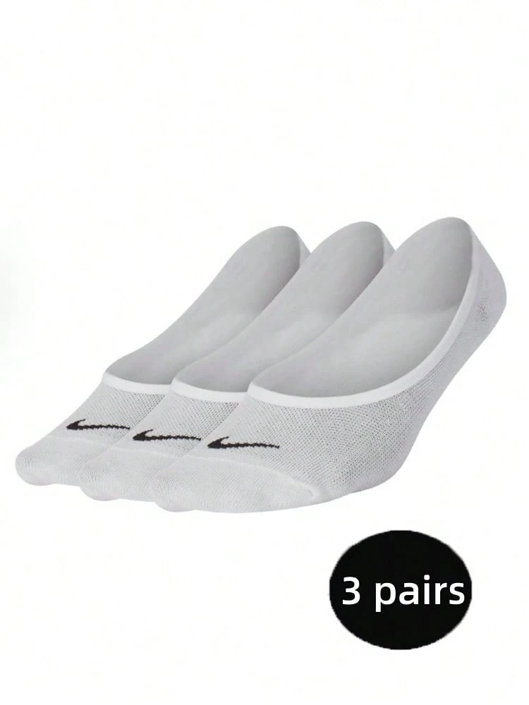 Nike Women's Casual Comfortable Breathable Everyday Minimalist No-Show Socks, 3-Pack - White - View 1