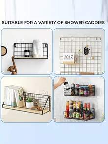 10pcs Shower Caddy Replacement Hooks, Transparent Heavy Duty Strong Adhesive Strips, No-Drill Wall Mount Adhesive Hooks For Bathroom Shelves, Kitchen Shelves, Soap Trays, Towel Racks, Organizers, Cabinet, Door Hooks, Easy Install Removable - Clear - View 4