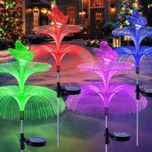 1pc Solar Garden Light, 7 Color Changing, Outdoor Waterproof Single/Double/Triple Layer Jellyfish Solar Flower Light, For Garden Decor, Yard Decor, Outdoor Decor, Halloween, Christmas, Thanksgiving Gift - Multicolor - View 8