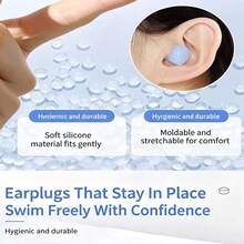 6pcs Moldable Silicone Ear Plugs, Adjustable Fit To Contour, Portable Practical Accessories For Water Play, Commuting, Dorm, Unisex - G-Orange - View 5