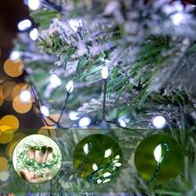Aesthetic Warm LED Fairy String Lights With 8 Lighting Modes, Battery Operated Twinkle Lamp, Christmas Tree, Party & Bedroom Ambient Ornament, No Battery Included - Dark Green - View 3