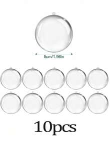 10pack Clear Holiday/Party Fillable Ornaments, Fillable Decorative Balls For Crafts, DIY Christmas Decorations, Christmas, Holidays, Weddings, Parties, Home Parties, Christmas Party Gift Storage Decorative Balls, Party Supplies Wholesale - Hollow Ball - View 12