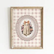 1pc Frameless Funky Ghost Vintage Halloween Rustic Wall Art Dorm Gift - Multi-color - View 1
