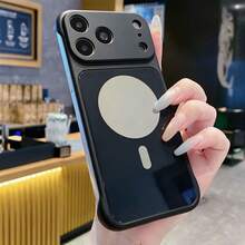 Magnetic Shockproof Phone Case Compatible With IPhone, Large Opening Full Camera Lens Protection, Matte Wavy Pattern Anti-Fingerprint Protective Cover, Compatible With Wireless Charger, Designed For Women, Suitable For IPhone 18/Ultra/17/16/15/14/13/12 Series - Black - View 8