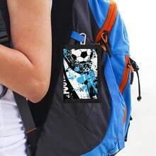 青少年錢包，男孩女孩通用個性化卡夾，附鑰匙圈設計，耐用布料，日常使用，方便攜帶 - 彩色 - 查看 4
