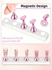 Magnetic Nail Display Holder,Acrylic Nail Display Stand For Nail Art Tip Practice,Nail Art Display Tool For Showing Different Nail Colors,Nail And DIY Manicure Training Accessory For False Nail Tip Display Practice Salon Home Use - Nail Art Practice Tools - View 6