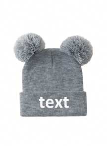 1pc Personlized Knit Hat With Pom Pom,Baby Boy Girl,Minimalist Style Winter Knitted Thick Warm Hats,Suitable For Outdoor Activities And Daily Commute - Multicolor - View 9
