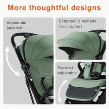 Lightweight Stroller, Portable Stroller, Ideal For Travel, Essential Baby Accessory, Breathable Mesh Fabric, One-Step Folding Stroller - Green - View 5