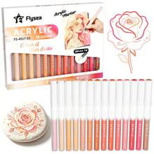 Flysea New Colorful Series 14pcs/Box, Vibrant Macaron Dopamine Gray Blue Green Brown And More Professional Acrylic Marker Pens, New Free Ink System, Multiple Color Combinations Available, Newly Launched, Better Quality, Smoother Writing Experience, Specially Designed For Professional Artists - Sets - View 18