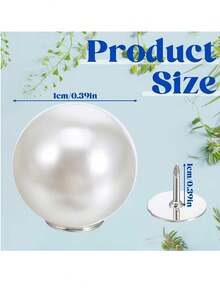 Faux Pearl Buttons, Unisex, No-Sew Design, Reusable (10mm), Detachable; Suitable For Shirts, Dresses, Sweaters, Suspenders, Skirt Clips And Other Clothing And Handmade Crafts, Also Suitable For Weddings And Other Occasions. - A - View 2