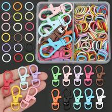 112pcs/Box DIY Random Mixed Color Key Ring Making Parts, Includes 12pcs Colorful Enamel Rotating Lobster Clasp + 100pcs Jump Rings, Suitable For Braided DIY Keychains, Bag Charms, Spring Clasps, Pet Collar Connectors, Open Connectors, Keychain Accessory Making Materials, DIY Key Ring Accessory Making - Lobster Buckle & Jump Ring - View 6