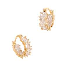 1 Pair Luxury Cubic Zirconia Square Earrings, Elegant Personalized Earrings Suitable For Women's Daily Wear - Silver - View 8