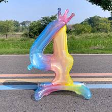 32 Inch Rainbow Gradient Self-Standing Number Balloons 0-9, Perfect Decoration For Birthday Parties, Anniversaries, Weddings, Christmas And Other Outdoor Occasions - Multicolor - View 10