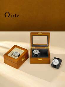 Oirlv Wooden Watch Storage Box With Glass Window, 2-Slot Watch Display Box Jewelry Organizer, Men's Watch And Bracelet Storage, Gift For Watch Enthusiasts - Watch Box - View 11