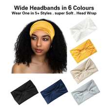6pcs Women's Headbands / Solid & Mixed Colors / Non-Slip Fashion Sports Style / Essential For Yoga, Running, Fitness / Soft, High Elasticity, Sweat-Absorbent Wide Band / Non-Slip, Breathable / Multi-Functional Hair Accessories - Multicolor - View 3