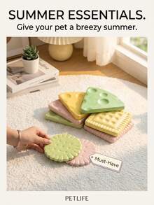 Hamster Ceramic Cooling Pad, Cute Cookie And Cheese Shaped Cooling Stone For Small Animals, Dwarf Hamster Cage Accessory, 12cm X 12cm / 15.8cm X 13.5cm - Multicolor - View 9