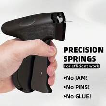 Handheld Mini Clothing Sewing Gun, Micro Needleless Sewing Gun, Price Tag Marking Gun, Handheld Sewing Hemming Gun, Fabric Staple Gun, Quick Bonding, Temporary Sewing Gun, 6 Needles, 2600 Fasteners (Black + White) - 1 Black Gun + 2600 Needles + 6 Needle Tips - View 4