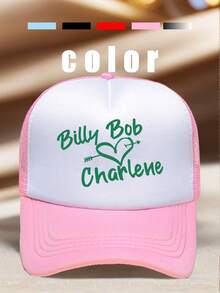 1 Pc Men's "BILLY BOB CHARLENE" Printing Hats For Men Adjustable Hats, UV Protection Sun Hat, Ideal For Hiking, Mountaineering, Travel - Multicolor - View 3