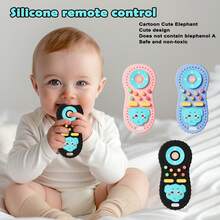 1pc Baby Silicone Remote Control Teether, Cartoon Elephant Shaped Soothing Toy, Teething Toy For Babies, Helps Prevent Finger Sucking, Relieves Teething Itch, Flexible Finger Toy, Portable, Birthday Gift - Multicolor - View 3