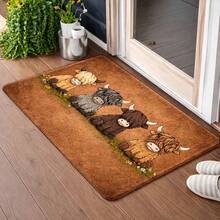 1pc Cute Highland Cow Doormat, Bathroom Mat, Durable Machine Washable Entryway Rug, Suitable For Indoor, Living Room, Bedroom, Kitchen, Office, Hallway, Porch, Dog Mat, Front Door Mat, Entryway Mat - Multiple Styles - View 9
