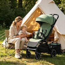 Lightweight Stroller, Portable Stroller, Ideal For Travel, Essential Baby Accessory, Breathable Mesh Fabric, One-Step Folding Stroller - Green - View 9