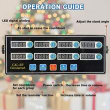 8-Channel Digital Kitchen Timer For Commercial Kitchen Fryers, Loud Ring Reminder, Stainless Steel Alarm, Adjustable Volume - 1PC - View 7