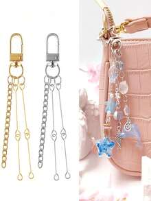 30/58pcs DIY Beaded Keychain Set, Blank Elegant Beaded Keychains, Phone Keyring Decor, Bag Chain, Clothing Accessories, Party Favor Set, DIY Keychain Materials - Keychain Accessory Kit - View 3