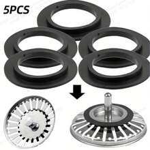 5pcs Plastic Rubber Gaskets, Suitable For Kitchen Sink Strainer Basket, Durable Sealing Gaskets, Suitable For Filter Plug, Compatible With Standard Drain Filter - A - View 1