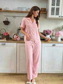 Milan-Patterned Pajama Set – Designed For Those Seeking A Blend Of Elegance And Comfort, This Pajama Set... - White - View 8