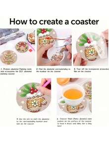 8/16pcs Winter Christmas Diamond Coaster Painting Set - Winter Christmas Pattern, Non-Slip Round Coasters, DIY Mosaic Handmade Full Round Crystal Rhinestone Heat-Resistant Coasters, Kitchen & Dining Room Decor, Suitable For Home Life, Handmade Gift, Christmas Gift - A - View 2