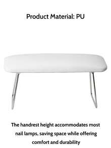 1pc High Rebound PU Nail Arm Rest, Foldable, Compatible With Gel Lamp, Soft Cushion, Waterproof And Stain-Resistant Design, Suitable For Nail Art - White - View 4